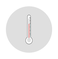 hot thermometer icon. vector illustration symbol showing warm temperature on instrument. 