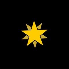 Star icon isolated on black background.