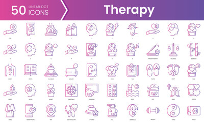 Fototapeta na wymiar Set of therapy icons. Gradient style icon bundle. Vector Illustration