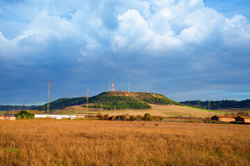 Beautiful landscape scenery with meadow and hills under blue sky, Beautiful landscape scenery Spain Europe
