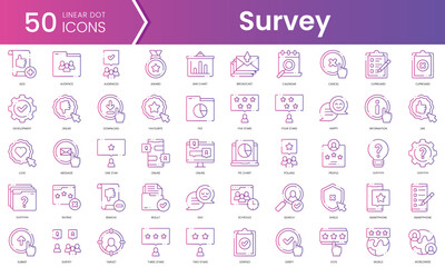 Set of survey icons. Gradient style icon bundle. Vector Illustration