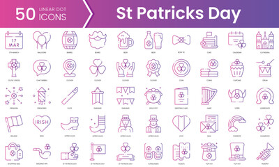 Set of st patricks day icons. Gradient style icon bundle. Vector Illustration
