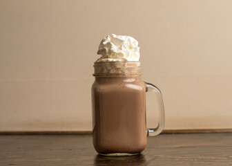 Iced mocha with whipped cream