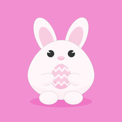 cute easter rabbit character illustration