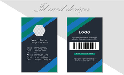 Abstract id card template, Office id card template, Abstract design id cards template, minimalist elements
