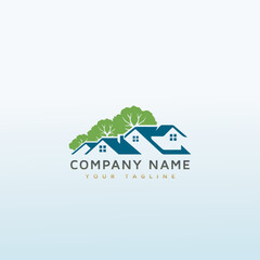 Village Tree vector logo design