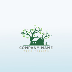 Obraz premium Village Tree vector logo design