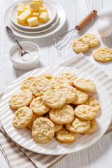 amish sugar cookies on plate, top view