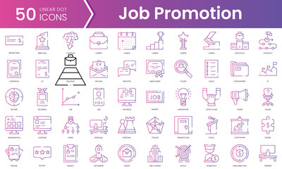 Set of job promotion icons. Gradient style icon bundle. Vector Illustration