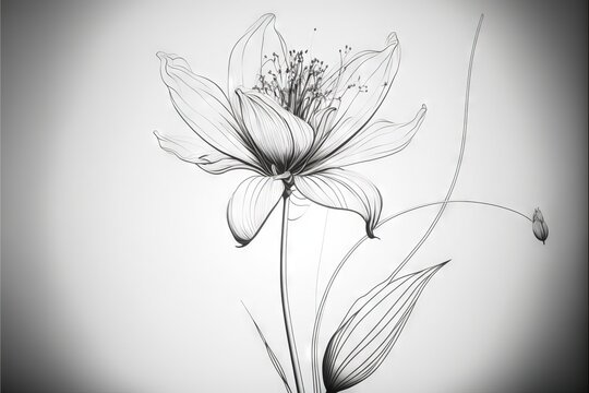  a black and white photo of a flower with a white background and a black and white photo of a flower with a white background and black and white background, black, flower, flower,. Generative AI