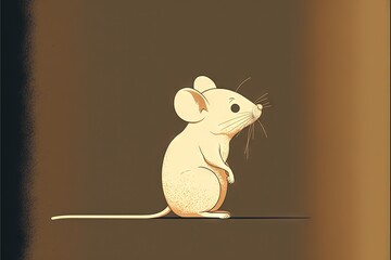 a mouse sitting on a table with a brown background and a brown background behind it is a brown background with a brown border and a brown border with a black border and white line.  Generative AI
