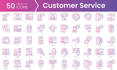 Fototapeta na wymiar Set of customer service icons. Gradient style icon bundle. Vector Illustration
