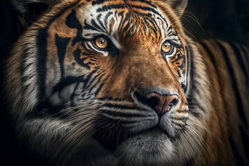 Fototapeta premium portrait of a tiger, generative AI