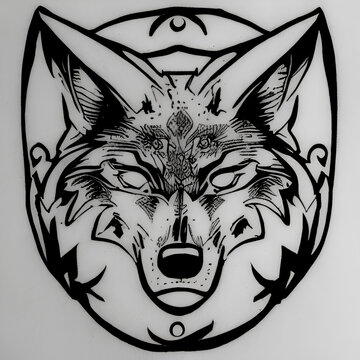 wolf head tattoo,Generative IA
