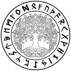 Tree of Life Pendant, Yggdrasil vector	
