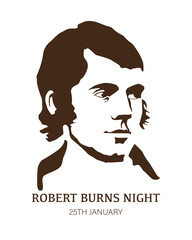 Robert Burns Night 25th January Scottish heritage festival. Vector vintage illustration