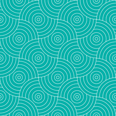 Overlaping pattern. Modern stylish mint texture. Repeating geometric tiles. Concentric circles.