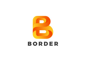 Letter B Logo design Colorful Media vector template Ribbon style.