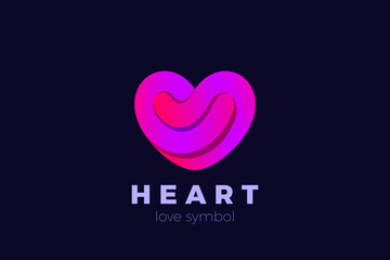 Heart Love Logo design vector template. Valentines day Romantic dating Charity Donation Logotype icon.