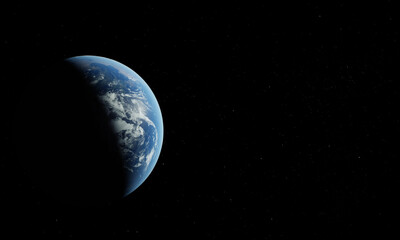 Obraz na płótnie Canvas Very Realistic 3d Earth Render with Stars - North Arcitc