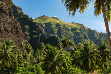 Fototapeta na wymiar Hakaui Bay, Nuku Hiva, Marquesas Islands