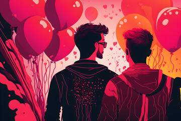 Valentine's day background. No real person. Illustration. Generative AI, Generative, Artificial Intelligence