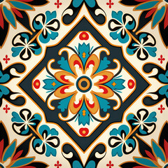 Fototapeta na wymiar Modern pattern with Kazakh folk ornament - generated by Generative AI