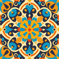 Fototapeta na wymiar Modern pattern with Kazakh folk ornament - generated by Generative AI