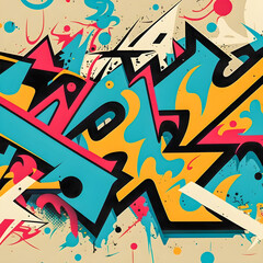 Oldschool graffiti pattern illustration