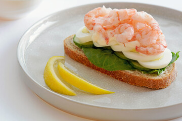 Shrimp and egg smorrebrod
