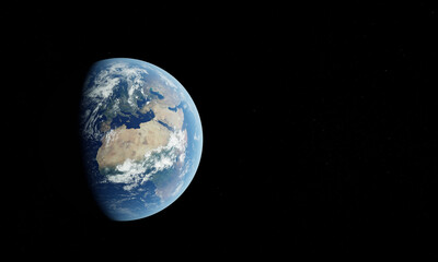 Naklejka na ściany i meble Very Realistic 3d Earth Render with Stars - North Africa