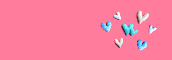 Appreciation theme with handmade heart cushions