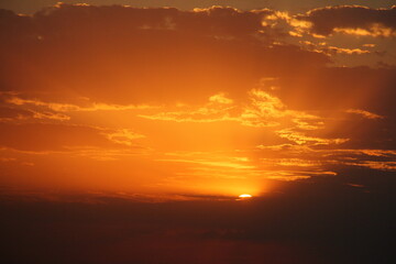 romantic sunset view on highway