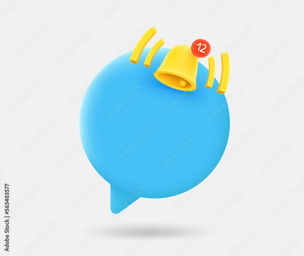 Aufkleber speech cloud with new messages sign. 3d vector isolated illustration
