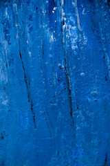 Obraz premium Abstract blue paint background. Hand painted modern blue painting.