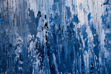 Abstract blue paint background. Hand painted modern blue painting.