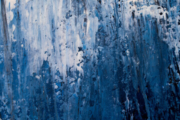 Abstract blue paint background. Hand painted modern blue painting.