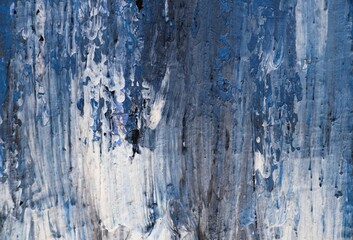 Abstract blue paint background. Hand painted modern blue painting.