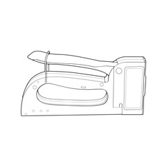 stapler in line art vector style, isolated on white background. stapler in line art vector style for coloring book.