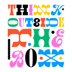 Colorful motivational typography quote in abstract art style. Trendy funky inspiration lettering text. Positive inspirational message for work, love or happy lifestyle. © Dedraw Studio