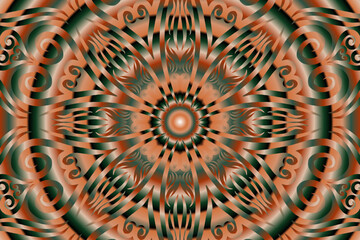 Beautiful colourful gradient line art of indonesian traditional abstract batik dayak ornament for design template elements commercial  ads