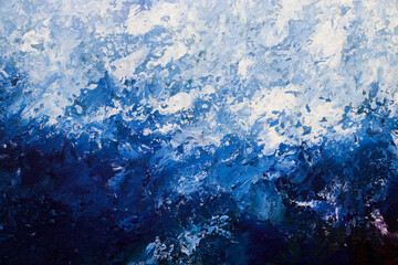 Abstract blue paint background. Modern blue painting