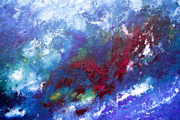 Abstract blue paint background. Modern blue painting