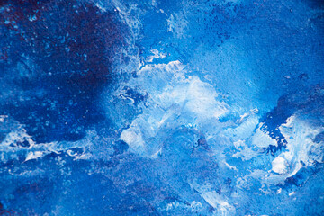 Fototapeta na wymiar Abstract blue paint background. Modern blue painting