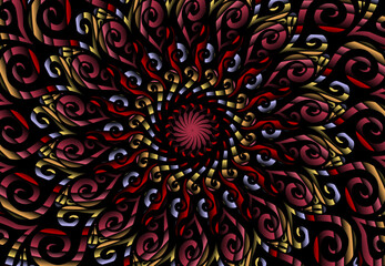 Beautiful colourful gradient line art of indonesian traditional abstract batik dayak ornament for design template elements commercial  ads