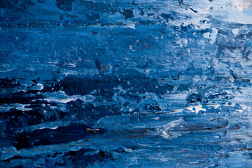 Abstract blue paint background. Modern blue painting