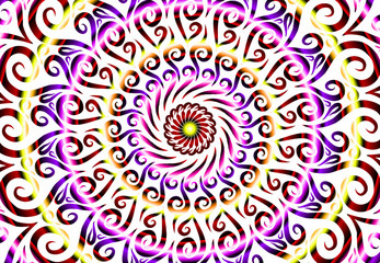 Beautiful colourful gradient line art of indonesian traditional abstract batik dayak ornament for design template elements commercial  ads