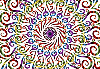 Beautiful colourful gradient line art of indonesian traditional abstract batik dayak ornament for design template elements commercial  ads