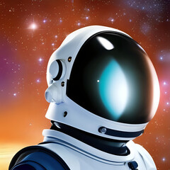 Lone astronaut at space (Generative AI)