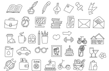 Sticker icons for diary or tablet organizer.